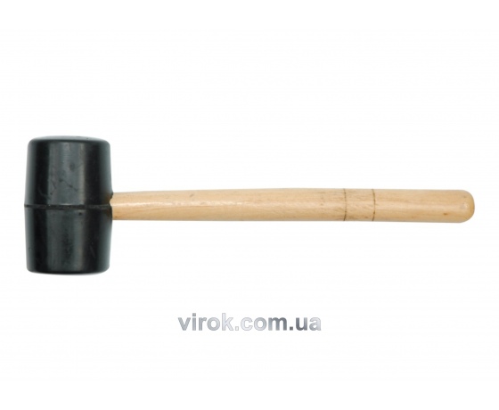 Фото 2 - Молоток гумовий VOREL з дерев'яною ручкою 45 мм 230 г