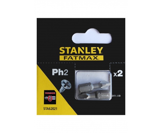 Фото 2 - Насадка викруткова STANLEY хрестова PH2 х 25 мм 2 шт