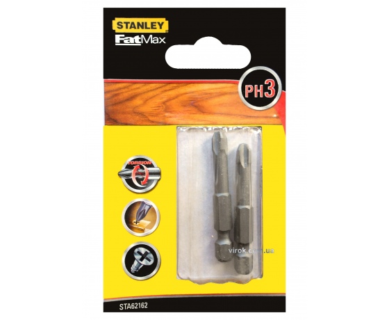 Фото 2 - Насадка викруткова STANLEY хрестова PH3 х 50 мм 2 шт