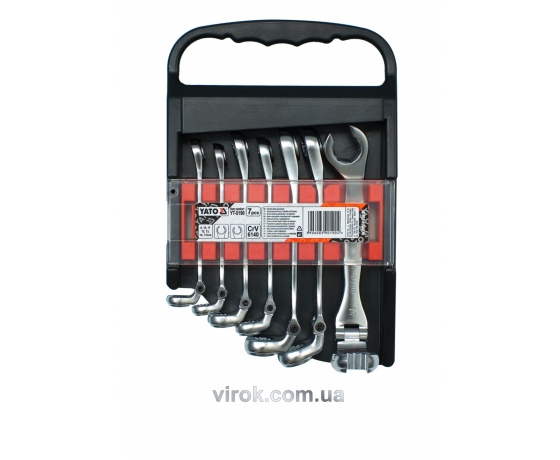 Фото 2 - Набір ключів розрізних з шарніром YATO М8-17 мм 7 шт