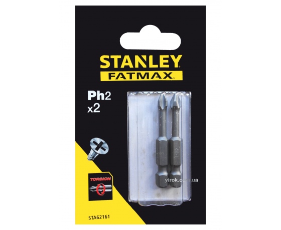Фото 2 - Насадка викруткова STANLEY хрестова PH2 х 50 мм 2 шт