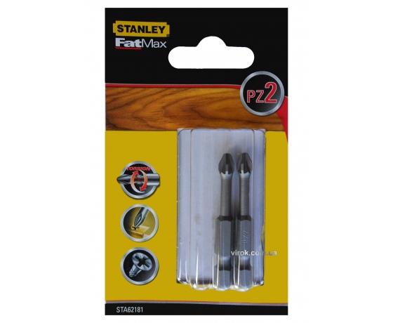 Фото 2 - Насадка викруткова STANLEY хрестова PZ2 х 50 мм 2 шт