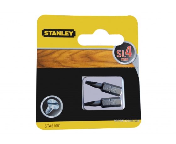 Фото 2 - Насадка викруткова STANLEY плоска SL4 х 25 мм 2 шт