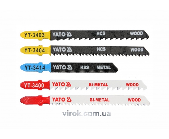 Фото 2 - Набір полотен для електролобзика (метал, дерево) YATO Bi-Metal 75-100 мм 5 шт