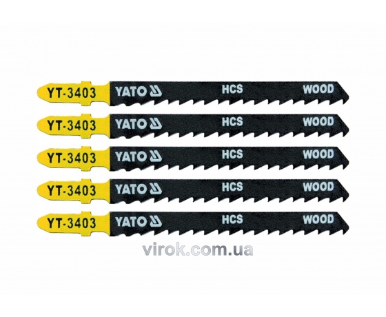 Фото 2 - Полотно для електролобзика (дерево) YATO HCS 6TPI 100 мм 5 шт