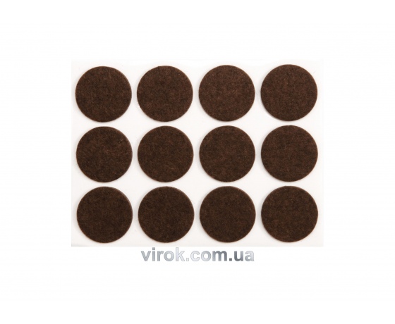 Фото 2 - Протектор самоклеючий повстяний VOREL, Ø=28мм/12шт. (коричневі) [60/720]