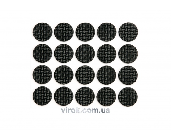 Фото 2 - Протектор самоклеючий антиковзкий VOREL 20мм, набір 20шт.  (чорні) [60/720]