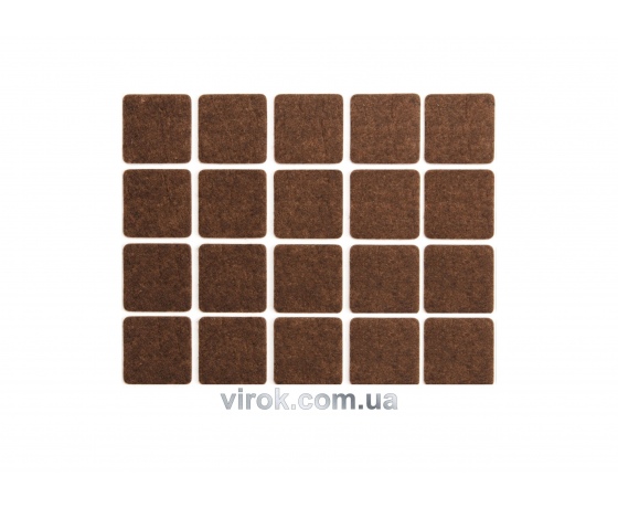 Фото 2 - Протектор самоклеючий повстяний VOREL, 20х20мм, набір 20шт. [60/720]