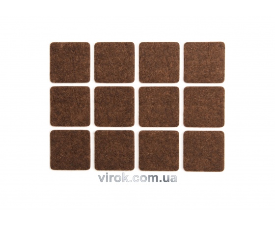 Фото 2 - Протектор самоклеючий повстяний VOREL, 28х28мм, набір 12шт. [60/720]