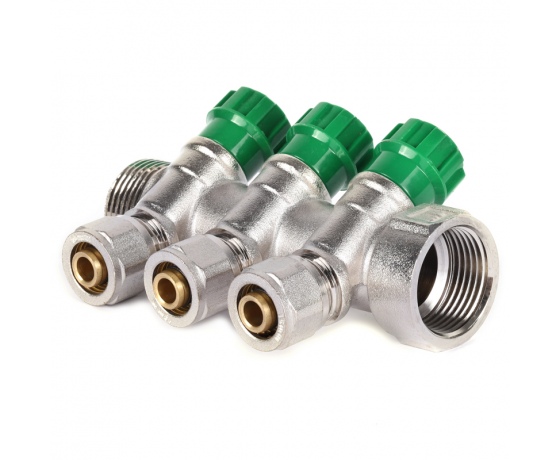 Фото 2 - Коллектор вентильный с фитингом KOER KR.1124-3 1”x3 WAYS (KR2833)