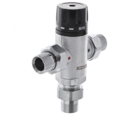 Фото 3 - Клапан смесительный термостатический трехходовой 3/4'' (с накидн. гайками) KOER KR.1258 (KR2818)