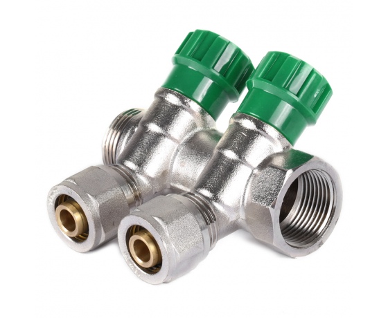 Фото 2 - Коллектор вентильный с фитингом KOER KR.1123-2 3/4”x2 WAYS (KR2829)