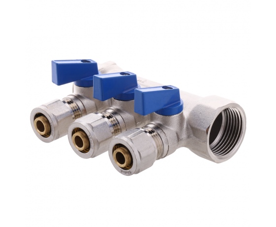 Фото 2 - Коллектор с шаровыми кранами и фитингом KOER KR.1126-3 1”x3 WAYS (KR2839)