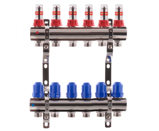 Фото 2 - Коллекторный блок с расходомерами KOER KR.1110-06 1”x6 WAYS (KR2643)