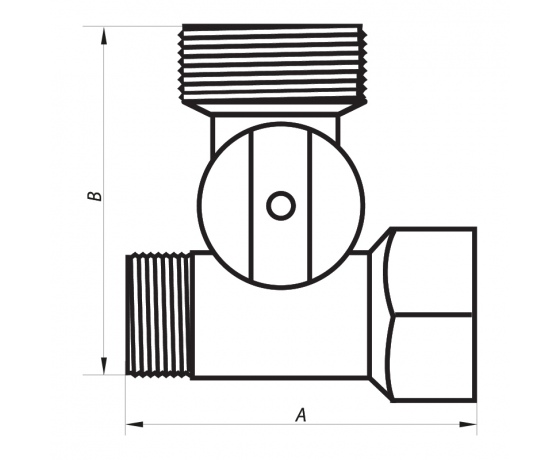 Фото 3 - Кран для подключения сантехприборов 1/2Mx3/4Mx1/2F (NF.1110) NOLF (NF2971)