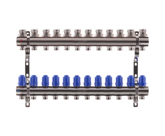 Фото 2 - Коллекторный блок с термостатическими клапанами KOER KR.1100-12 1”x12 WAYS (KR2638)