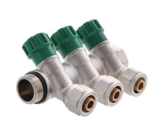 Фото 2 - Коллектор вентильный с фитингом KOER KR.1123-3 3/4”x3 WAYS (KR2830)