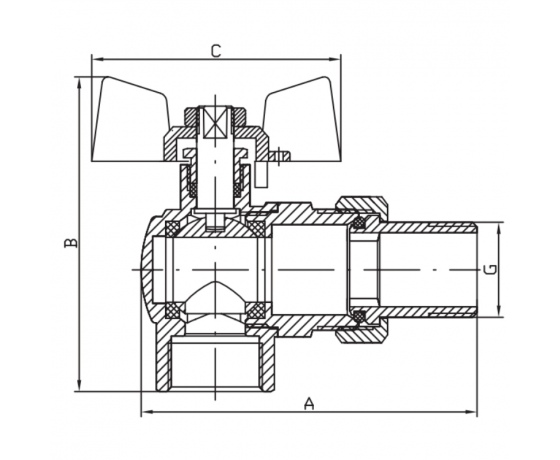 Фото 3 - Кран с американкой 1/2