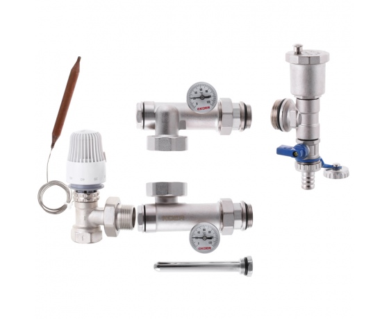 Фото 2 - Смесительный узел для коллект. с левым. подкл. KOER KR.1022L2 - 1” (без насоса) (угловой) (KR2913)