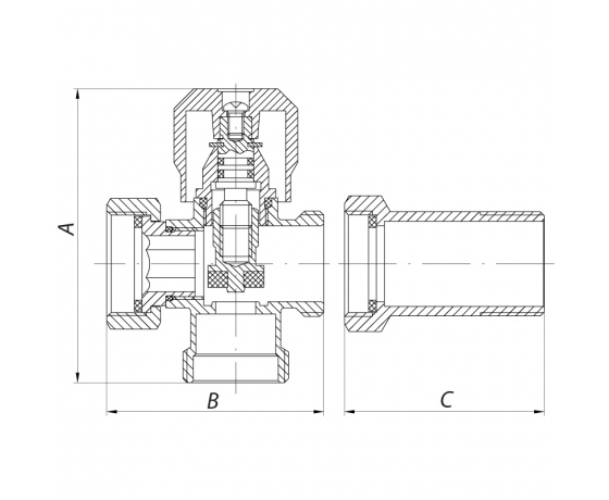 Фото 4 - Кран трехходовой 3/4x3/4x3/4 KOER KR.521 (KR0148)