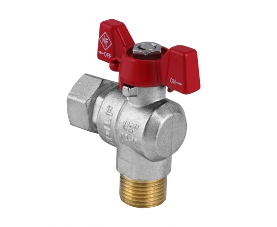 Фото 2 - Кран шаровый с накидной гайкой УГЛОВОЙ 1/2 ГШБ (NF.841) NOLF (NF2959)