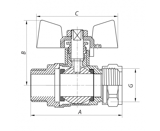 Фото 3 - Кран шаровый KOER WING 16x1/2F (KR.352) (LL1655)
