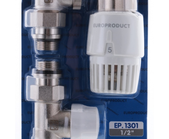 Фото 3 - Комплект для подключения радиатора EUROPRODUCT EP.1301 - 1/2'' (Прямой с термоголовкой) (EP6017)