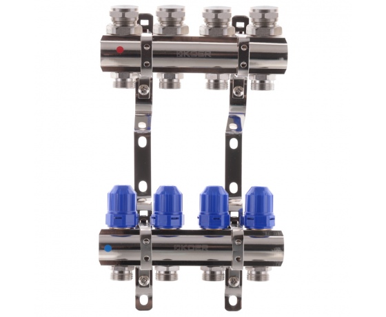 Фото 2 - Коллекторный блок с термостатич. клапанами KOER KR.1100-04 1”x4 WAYS (KR2630)