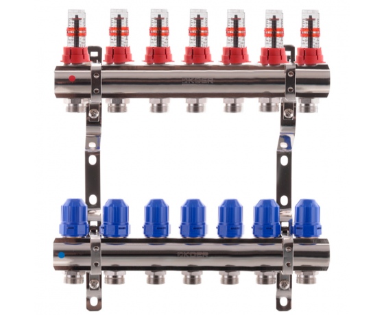 Фото 2 - Коллекторный блок с расходомерами KOER KR.1110-07 1”x7 WAYS (KR2644)