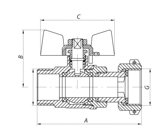 Фото 3 - Кран с накидной гайкой 3/4