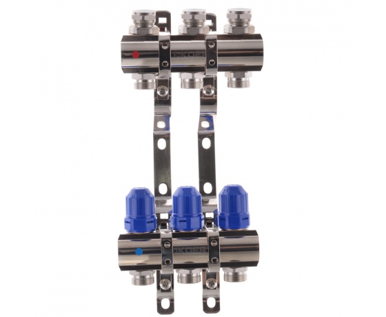 Фото 2 - Коллекторный блок с термостатич. клапанами KOER KR.1100-03 1”x3 WAYS (KR2629)