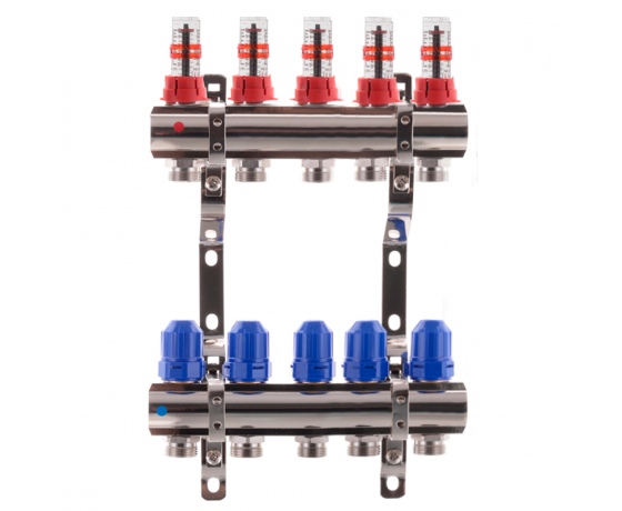 Фото 2 - Коллекторный блок с расходомерами KOER KR.1110-05 1”x5 WAYS (KR2642)