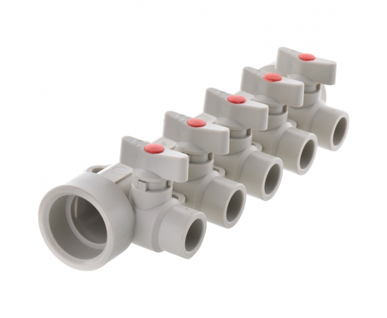 Фото 2 - Коллектор 5-way с шаровыми кранами (40x20) PPR KOER K0172.PRO (KP0222)