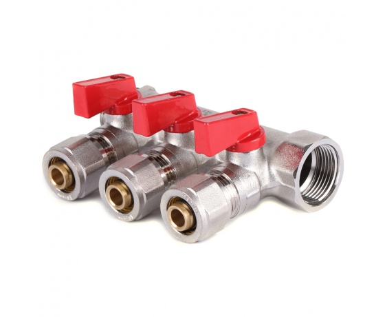 Фото 2 - Коллектор с шаровыми кранами и фитингом KOER KR.1125-3 3/4”x3 WAYS (KR2836)