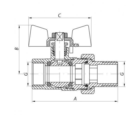 Фото 4 - Кран с американкой 1/2