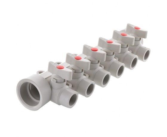 Фото 2 - Коллектор 6-way с шаровыми кранами (40x20) PPR KOER K0173.PRO (KP0223)