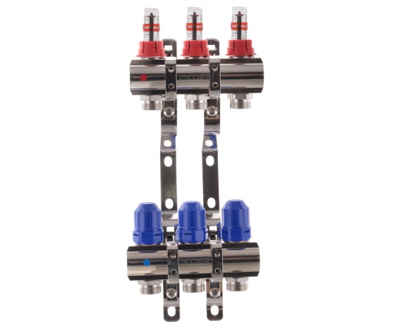 Фото 2 - Коллекторный блок с расходомерами KOER KR.1110-03 1”x3 WAYS (KR2640)