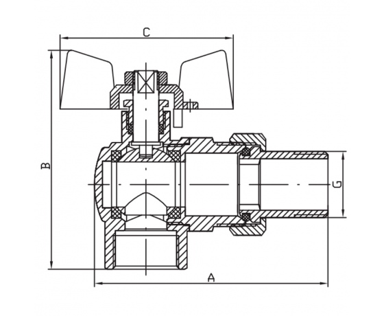 Фото 3 - Кран с американкой 1/2