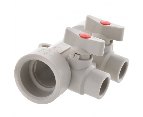Фото 2 - Коллектор 2-way с шаровыми кранами (40x20) PPR KOER K0169.PRO (KP0219)