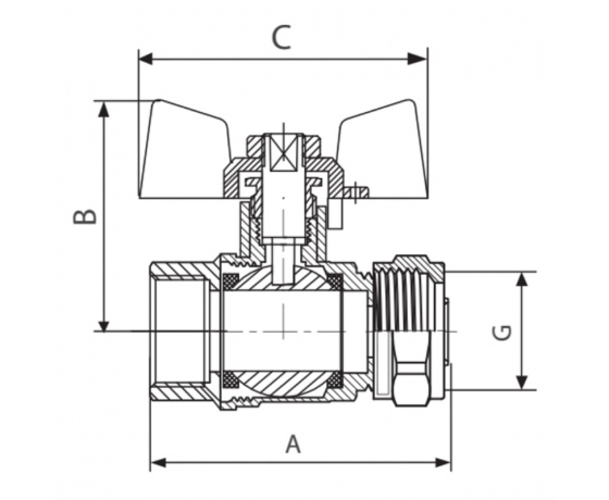 Фото 4 - Кран шаровый KOER KR.352 - 20x3/4F WING (LL1789)