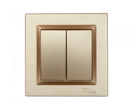 Фото 2 - Выключатель двойной Luxel JAZZ (9603) Бронзовый