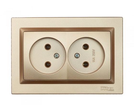 Фото 2 - Розетка двойная Luxel JAZZ (9607) Бронзовая