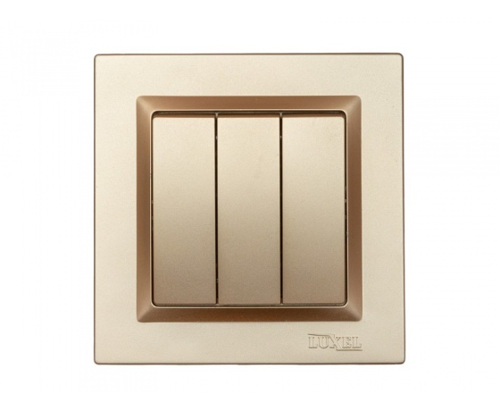 Фото 2 - Выключатель тройной Luxel JAZZ (9613) Бронзовый
