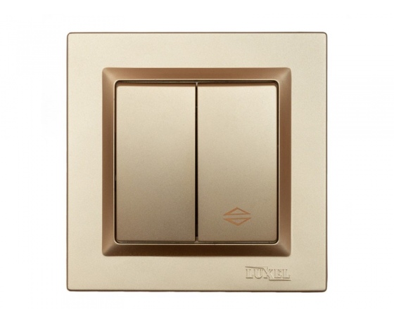 Фото 2 - Выключатель проходной  двойной Luxel JAZZ (9619) Бронзовый