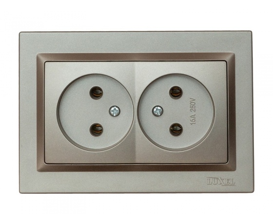 Фото 2 - Розетка двойная Luxel JAZZ (9707) Графитовая