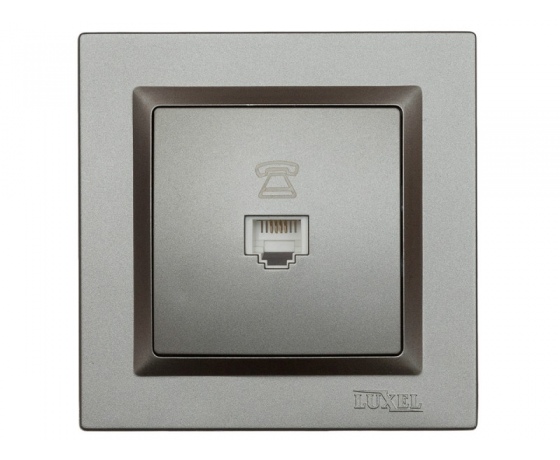 Фото 2 - Розетка телефонная Luxel JAZZ (9710) Графитовая