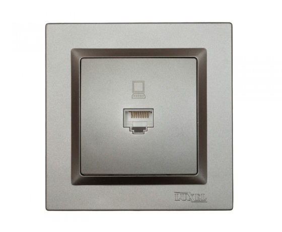 Фото 2 - Компьютерная розетка Luxel JAZZ (9727) Графитовая