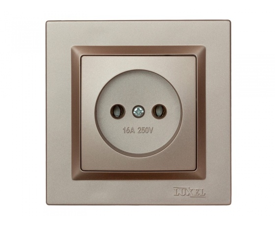 Фото 2 - Розетка одинарная Luxel JAZZ (9201) Терракотовая