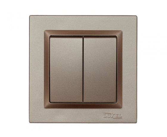 Фото 2 - Выключатель двойной Luxel JAZZ (9203) Терракотовый