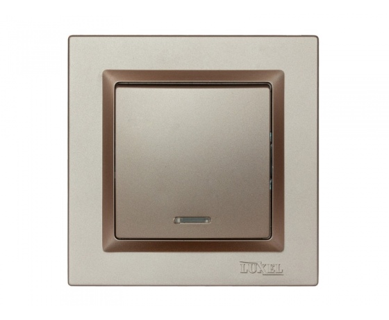 Фото 2 - Выключатель с подсветкой Luxel JAZZ (9205) Терракотовый